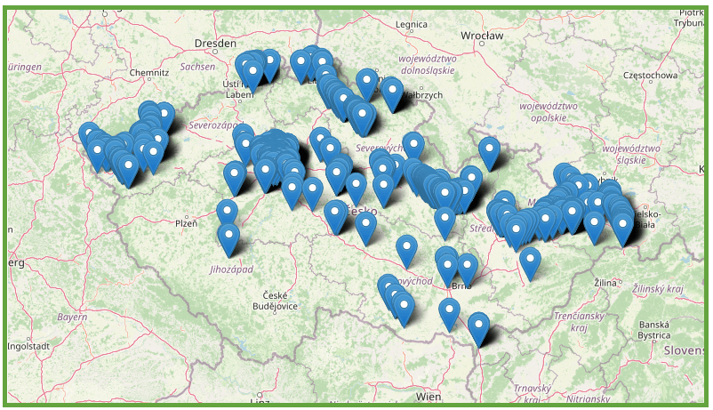 Mapa realizací v ČR